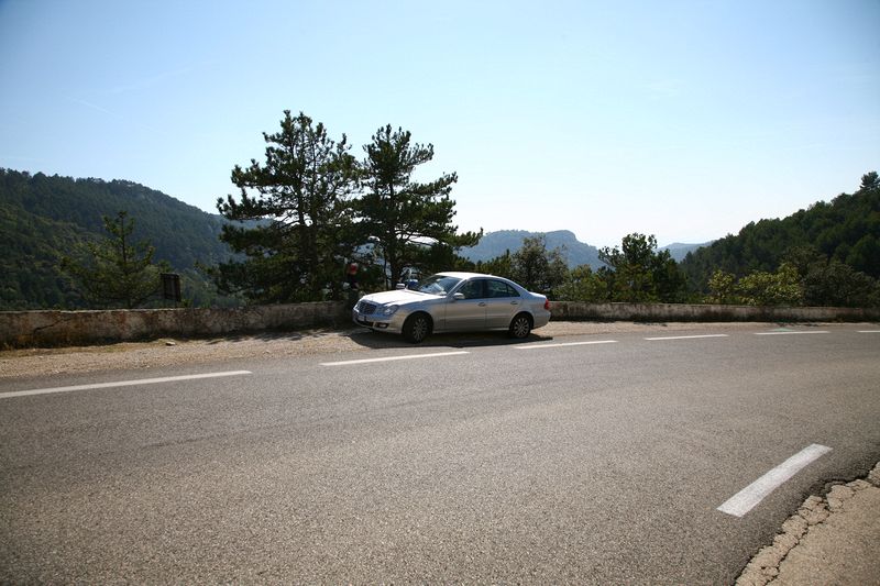 On the road to Mount Ventoux - long way up, with Anne wanting to go home most of the way!