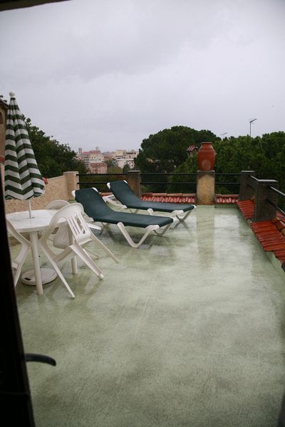 and our own private terrace (you could call it a sun deck if it wasn't raining)