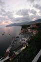 View from the hotel balcony - Marina Grande at sea level, with Sorrento above